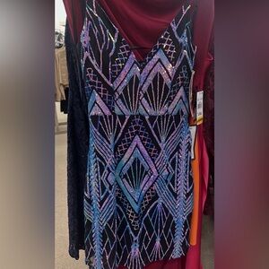 Elegant Sequin Geometric Dress